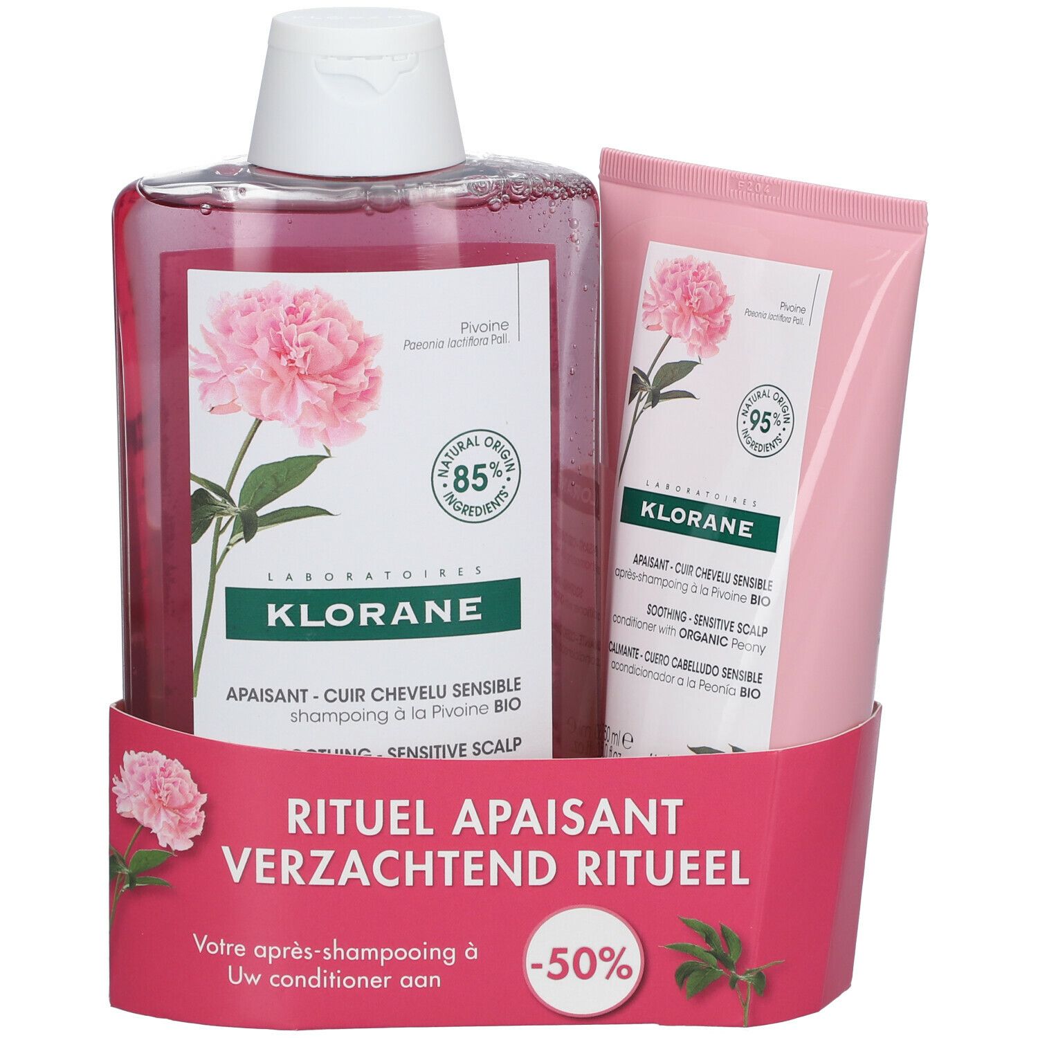 Klorane Shampooing + Après-Shampooing Apaisant à la Pivoine Bio