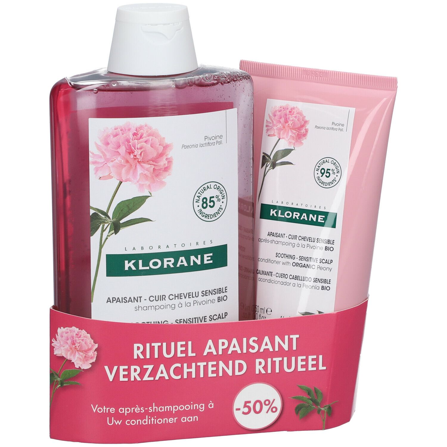 Klorane Shampooing + Après-Shampooing Apaisant à la Pivoine Bio