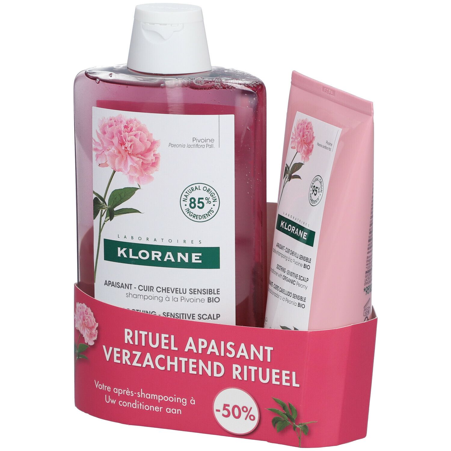 Klorane Shampooing + Après-Shampooing Apaisant à la Pivoine Bio