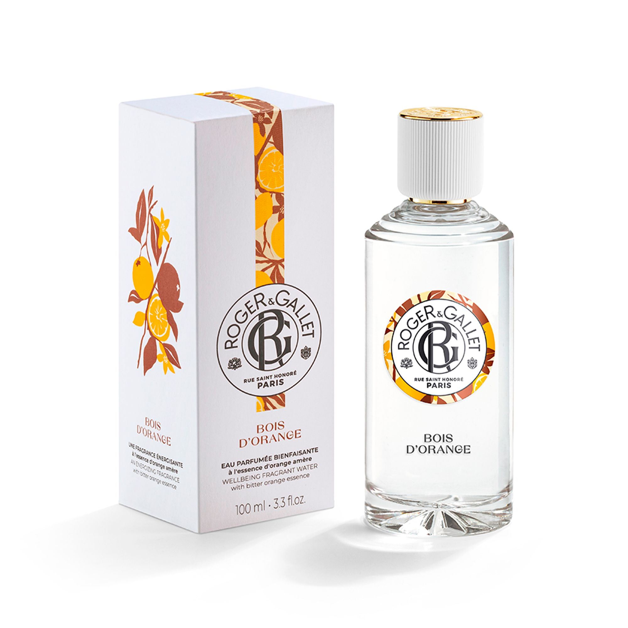 Fles en doos Roger & Gallet 'Bois d'Orange'.