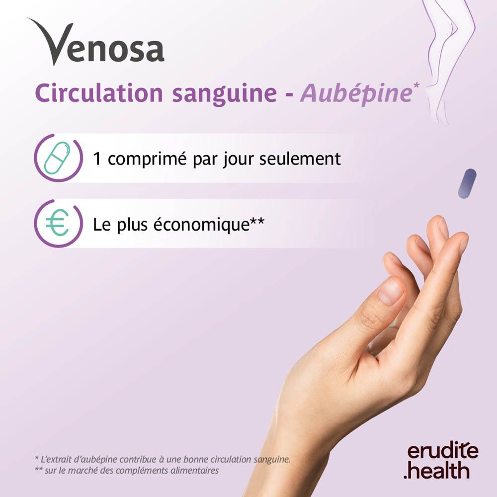 Venosa : Diosmine, Hespéridine, Extrait d'aubépine.