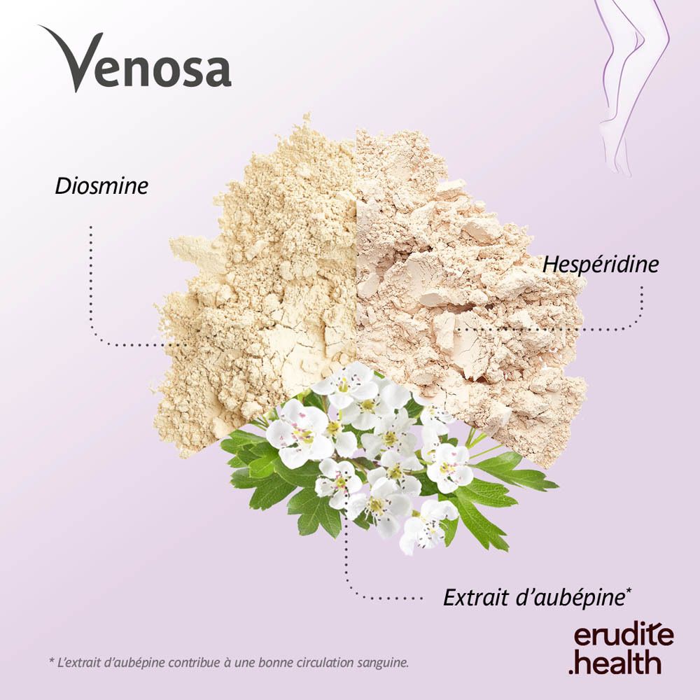 Venosa : Composition par comprimé, Végan, Fabriqué en Belgique.
