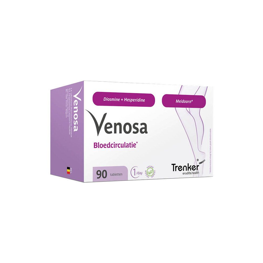 Trenker Venosa verpakking met 90 tabletten voor bloedcirculatie.