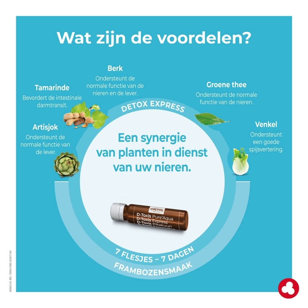 Ortis D-Toxis Pure'Aqua Detox Express: Vrouw in het water, armen gespreid.