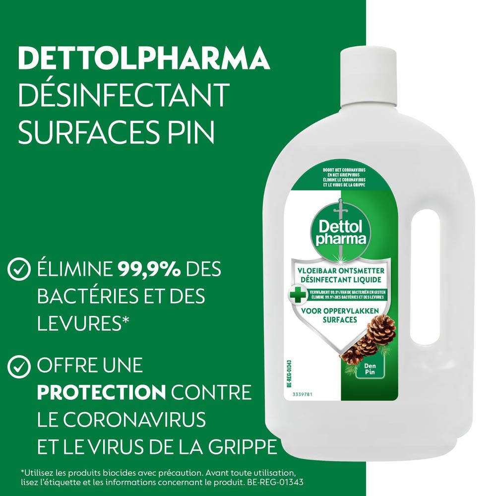 Dettol Pharma Désinfectant Surfaces, vue latérale.