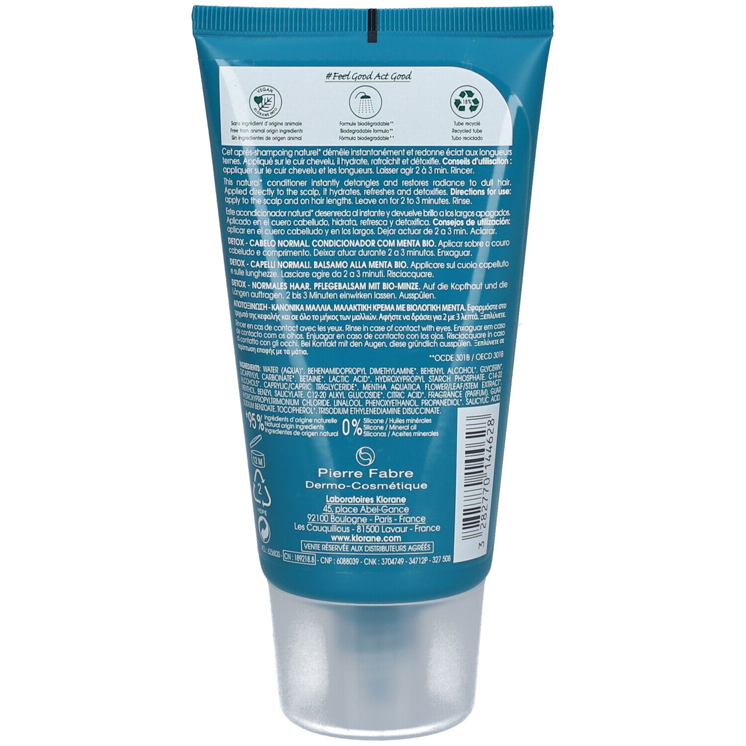Klorane Detox Après-Shampooing à la Menthe Bio