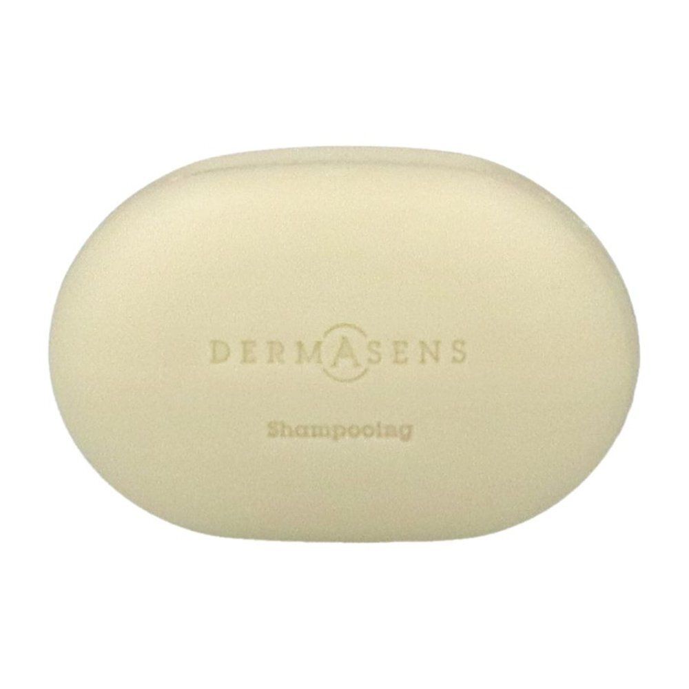 Shampooing solide ovale DermAsens. Inscription: DermAsens, Shampooing.
