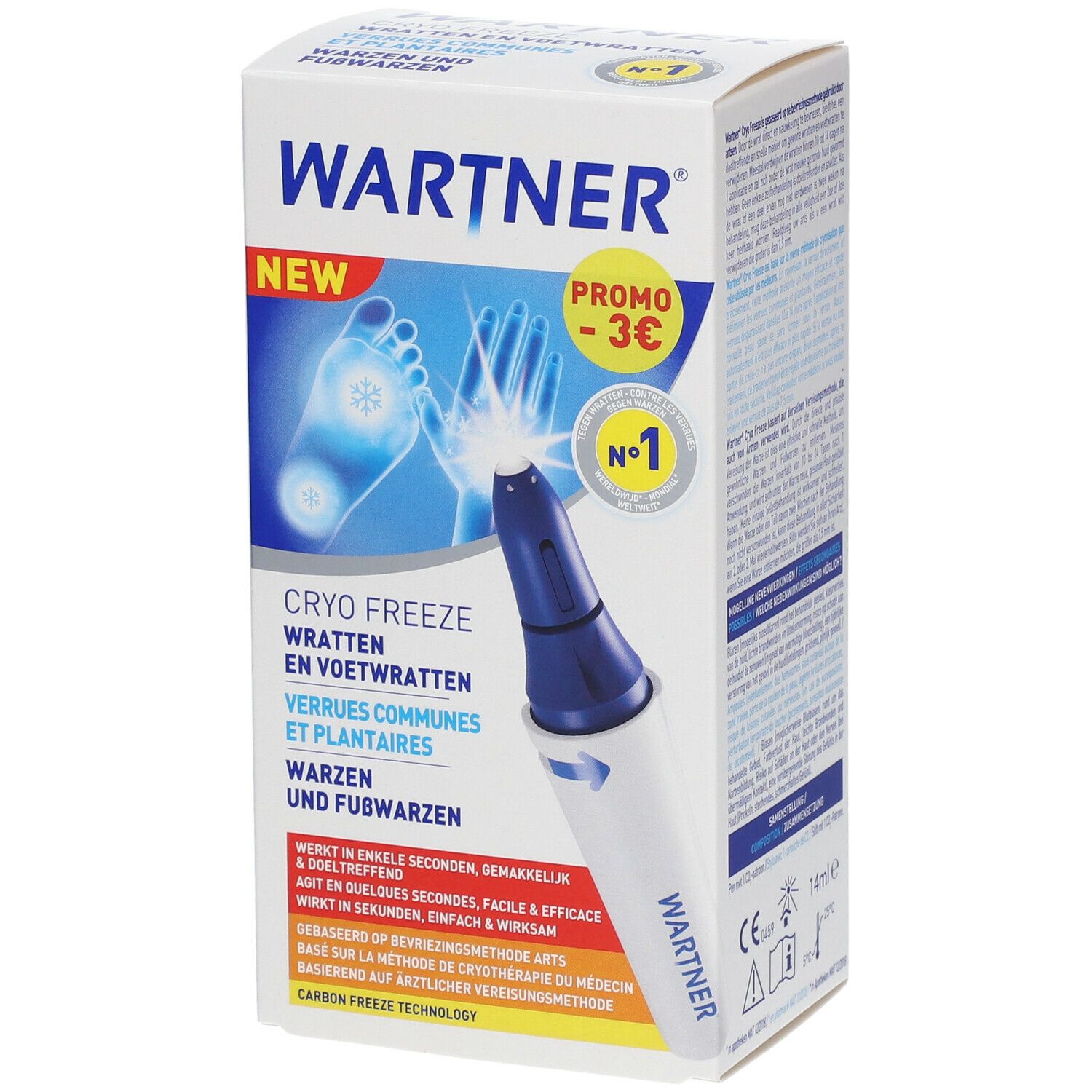 Wartner® Cryo Freeze 2.0 Wratten- en Voetwrattenverwijderaar Verlaagde Prijs
