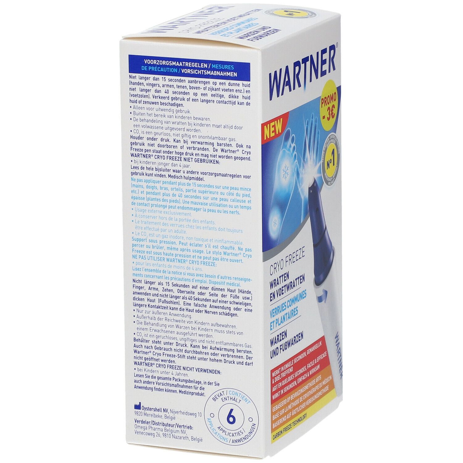 Wartner® Cryo Freeze 2.0 Wratten- en Voetwrattenverwijderaar Verlaagde Prijs