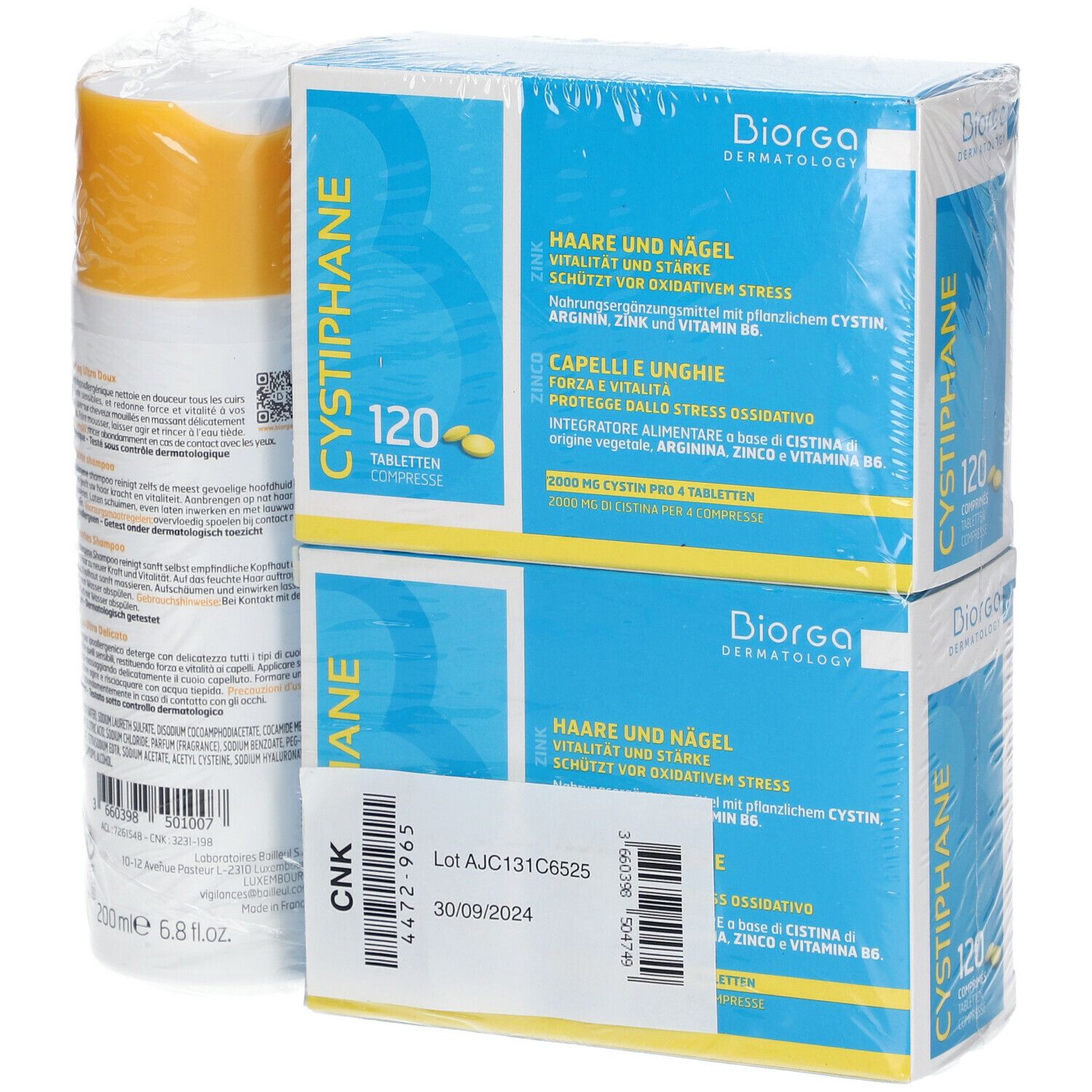 Cystiphane Cheveux et Ongles DUO + Shampooing Ultra Doux 200 ml GRATUIT