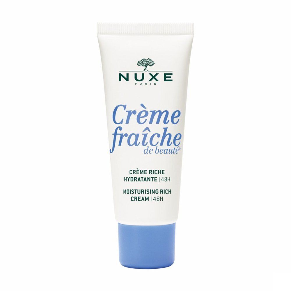 Nuxe Crème Fraîche de Beauté hydraterende crème tube met blauwe dop.