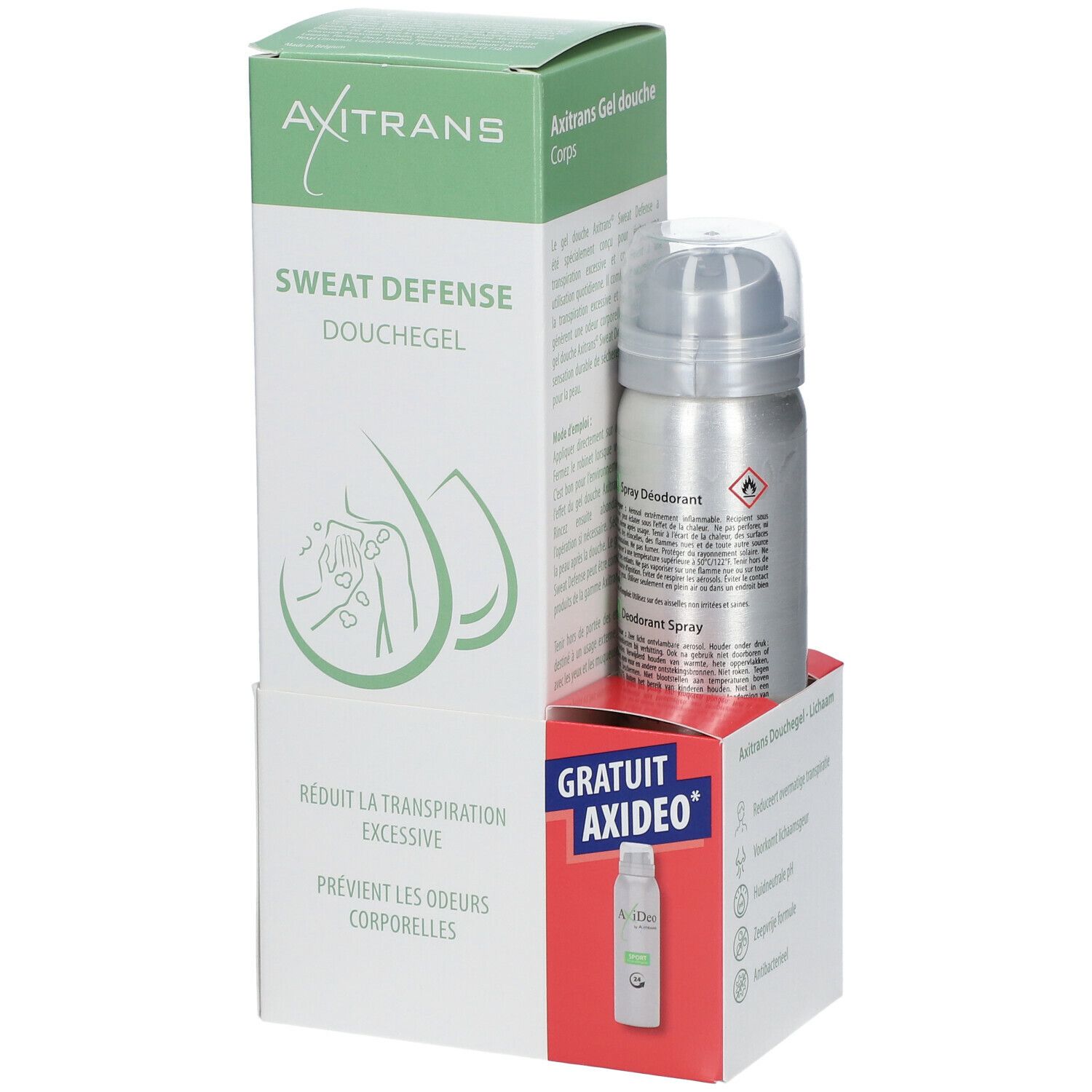Axitrans Sweat Defense Gel Douche + Axideo Spray GRATUIT