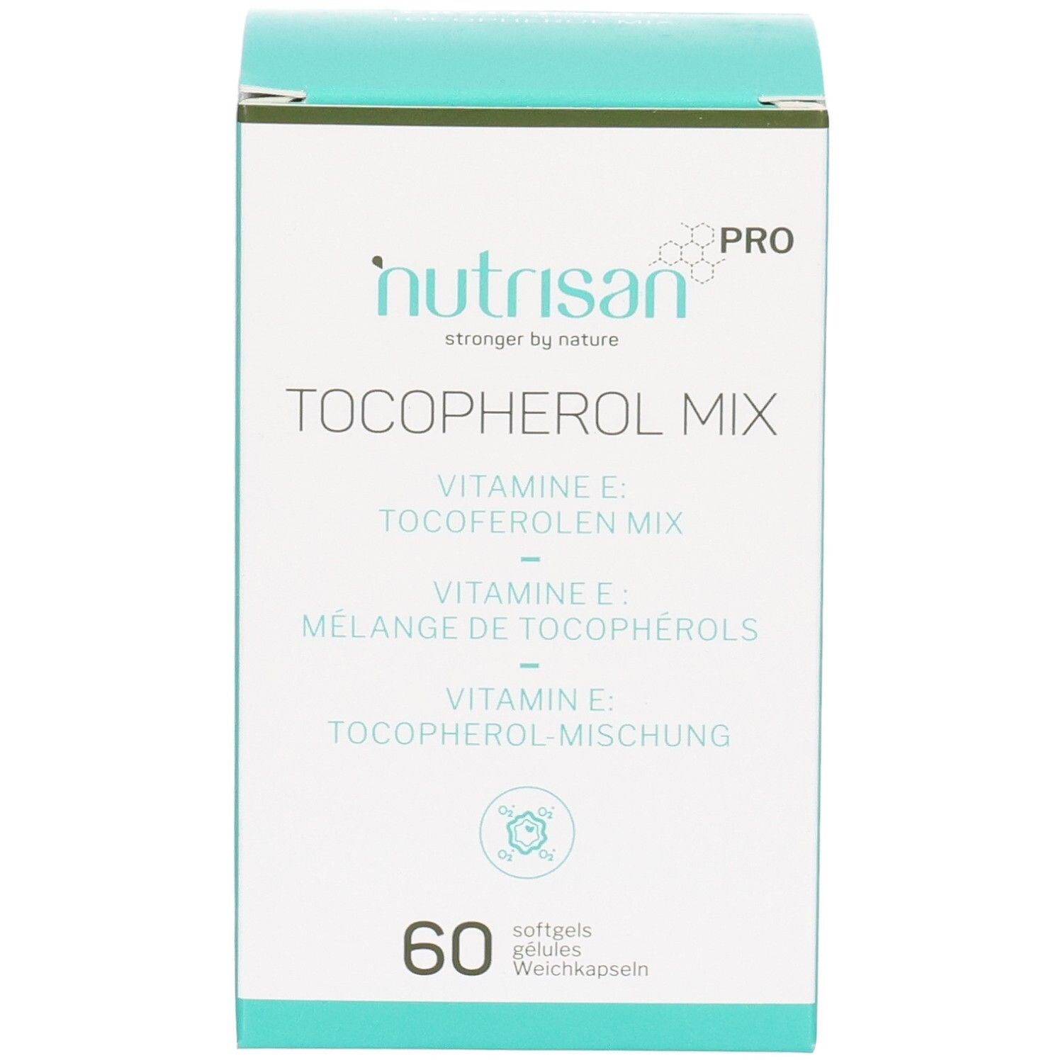 Verpakking Nutrisan Pro Tocopherol Mix, 60 capsules.