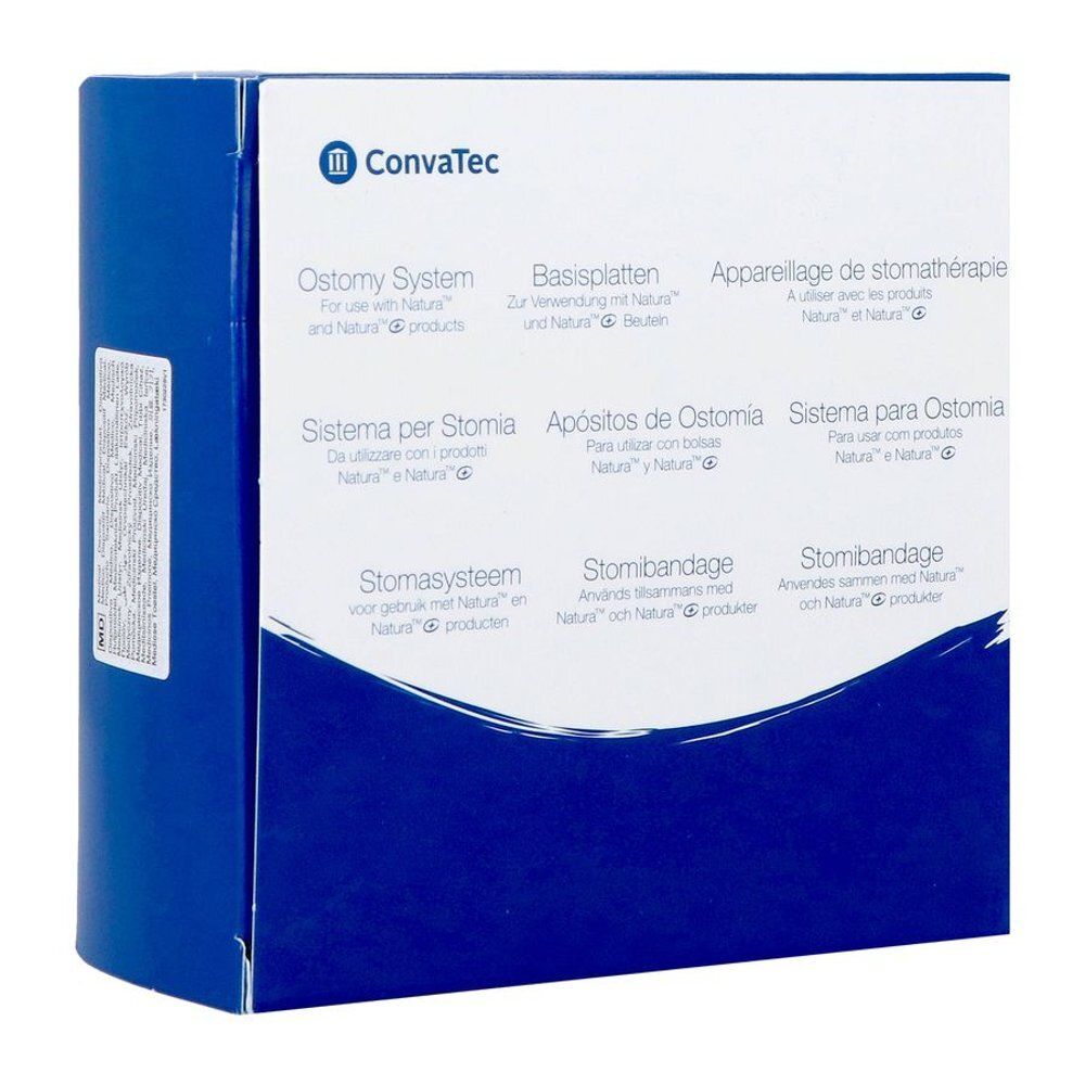 Emballage d'un système de stomie avec informations produit multilingues.