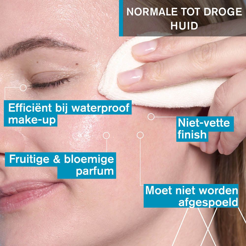 Grafiek met Uriage Eau Micellaire Thermale. 3-in-1: Reinigt, verwijdert make-up en hydrateert. Maakt de huid zacht.