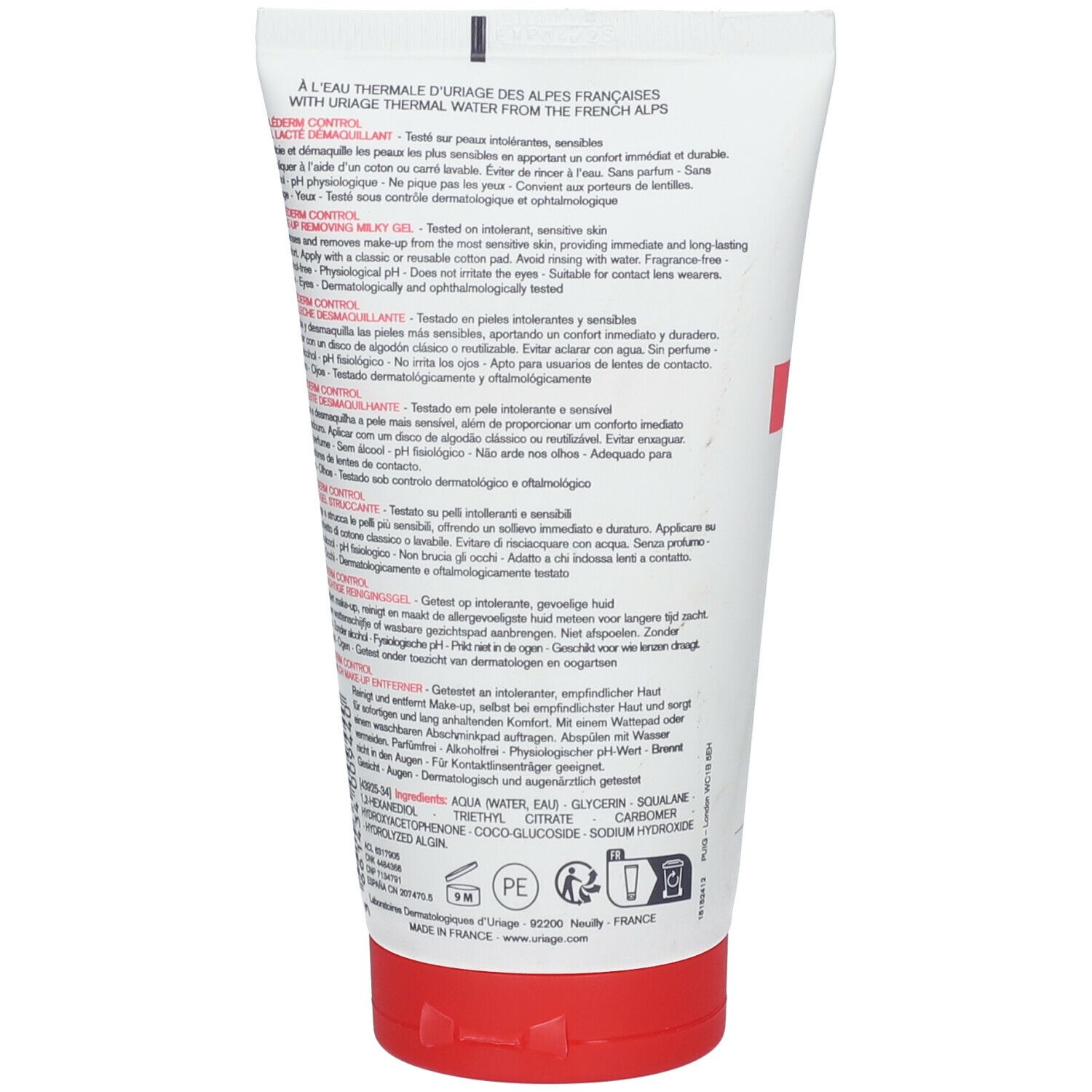 Uriage Toléderm Control Make-up Removing Milky Gel Intolerant to Sensitive Skin