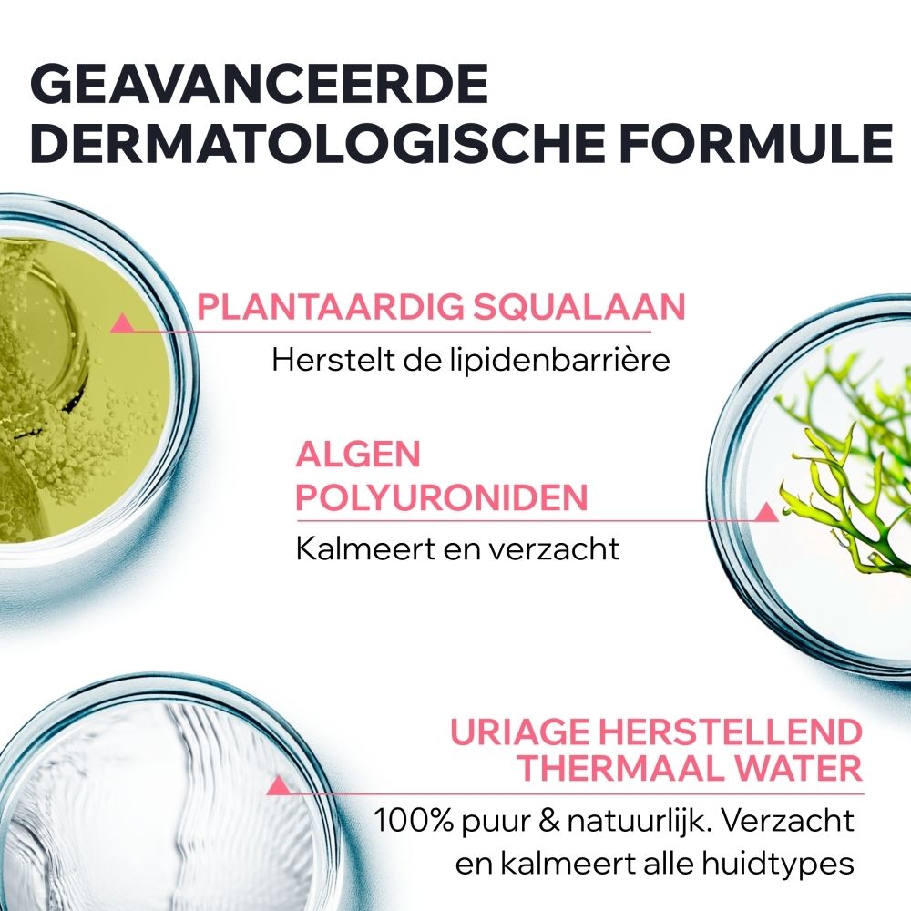 Uriage Tolederm Control: Geavanceerde dermatologische formule met Squalane, Algen, Thermaal Water.