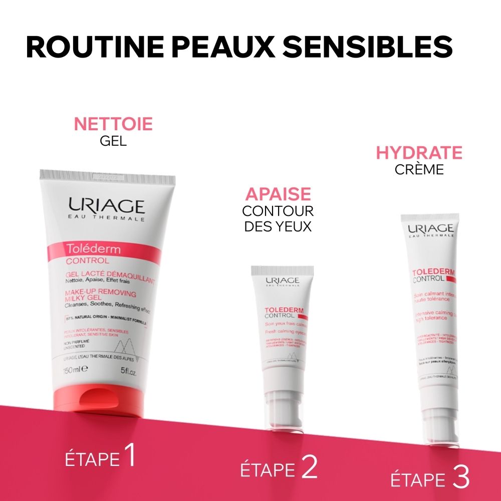 Uriage Tolederm Control: Routine pour peaux sensibles, Nettoie, Apaise, Hydrate.