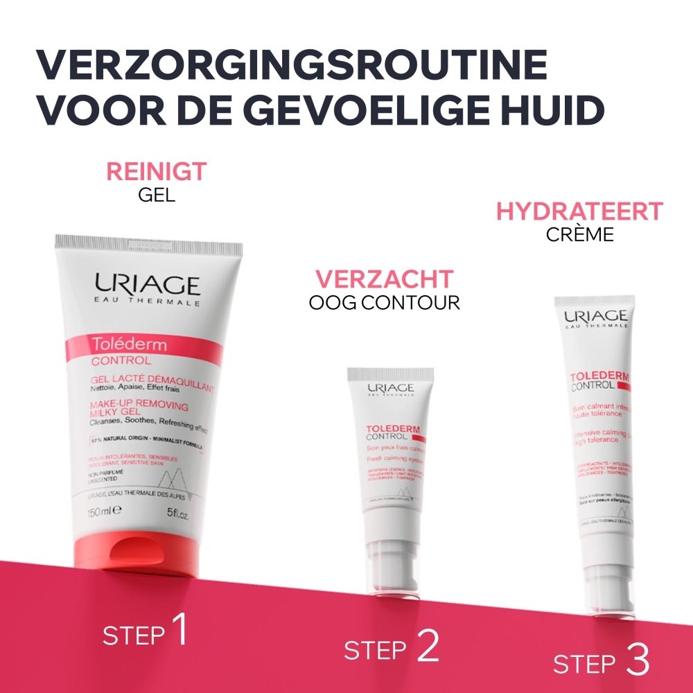 Uriage Tolederm Control: Verzorgingsroutine voor gevoelige huid, Reinigt, Verzacht, Hydrateert.