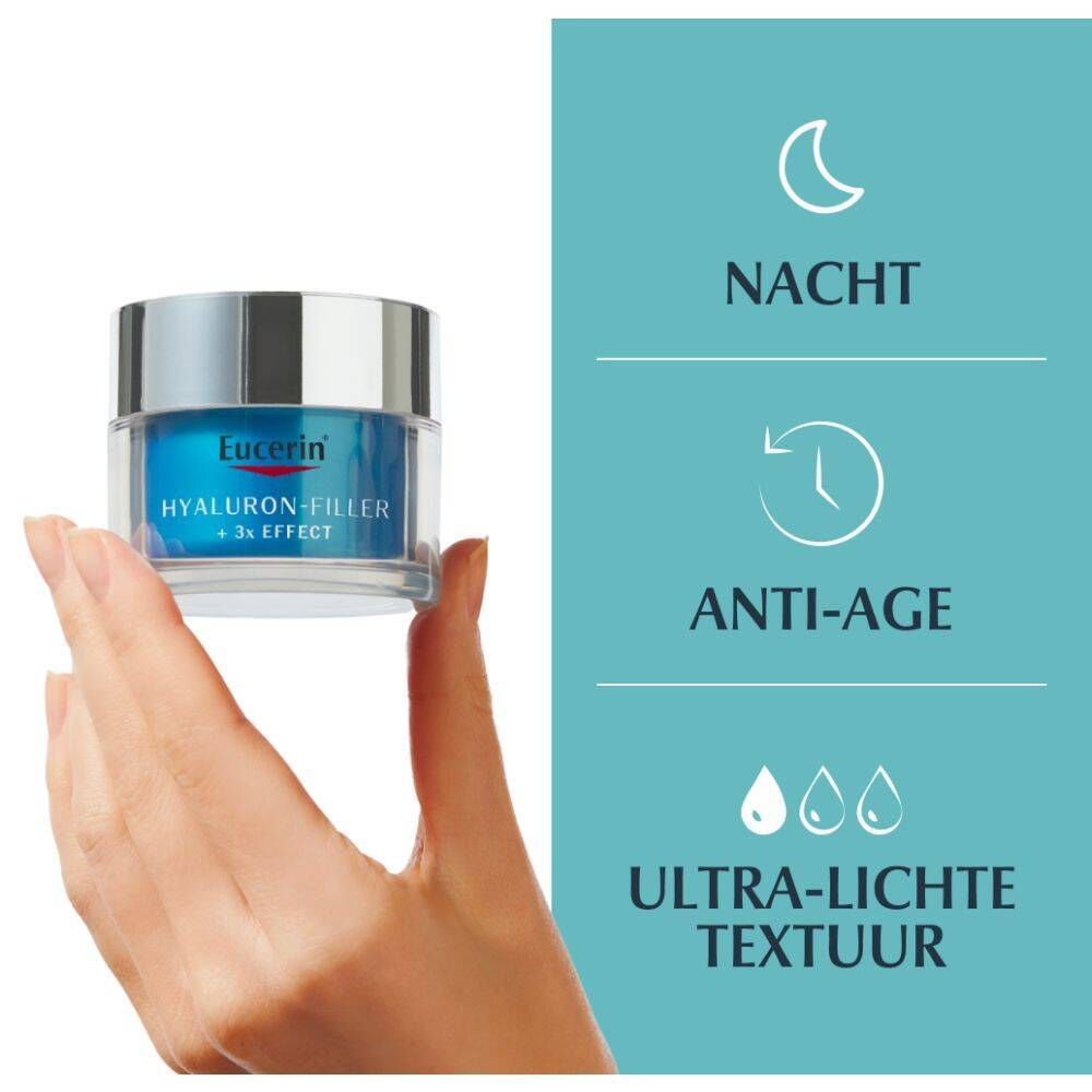 Eucerin Hyaluron-Filler + 3x Effect Hydratatie Booster Nacht Gel-Crème