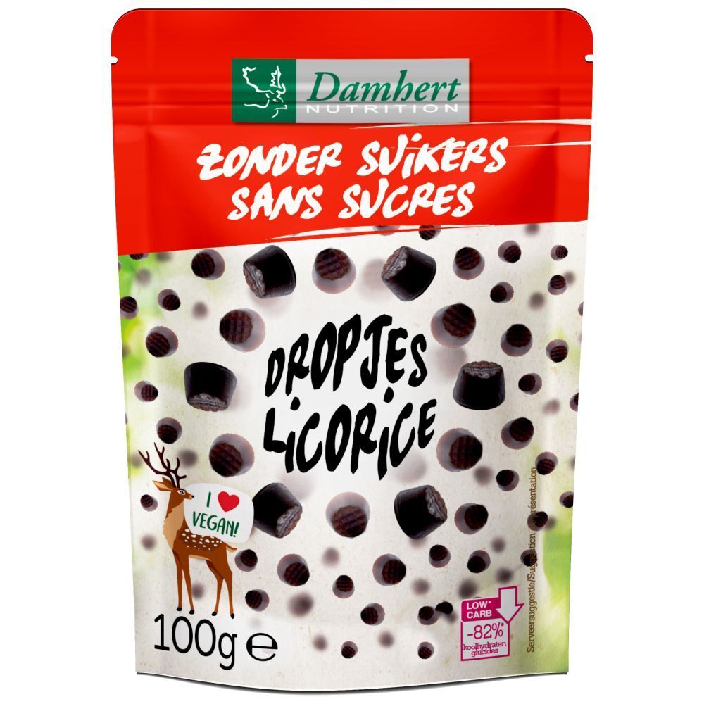 Damhert Zonder Suiker Vegan Dropjes