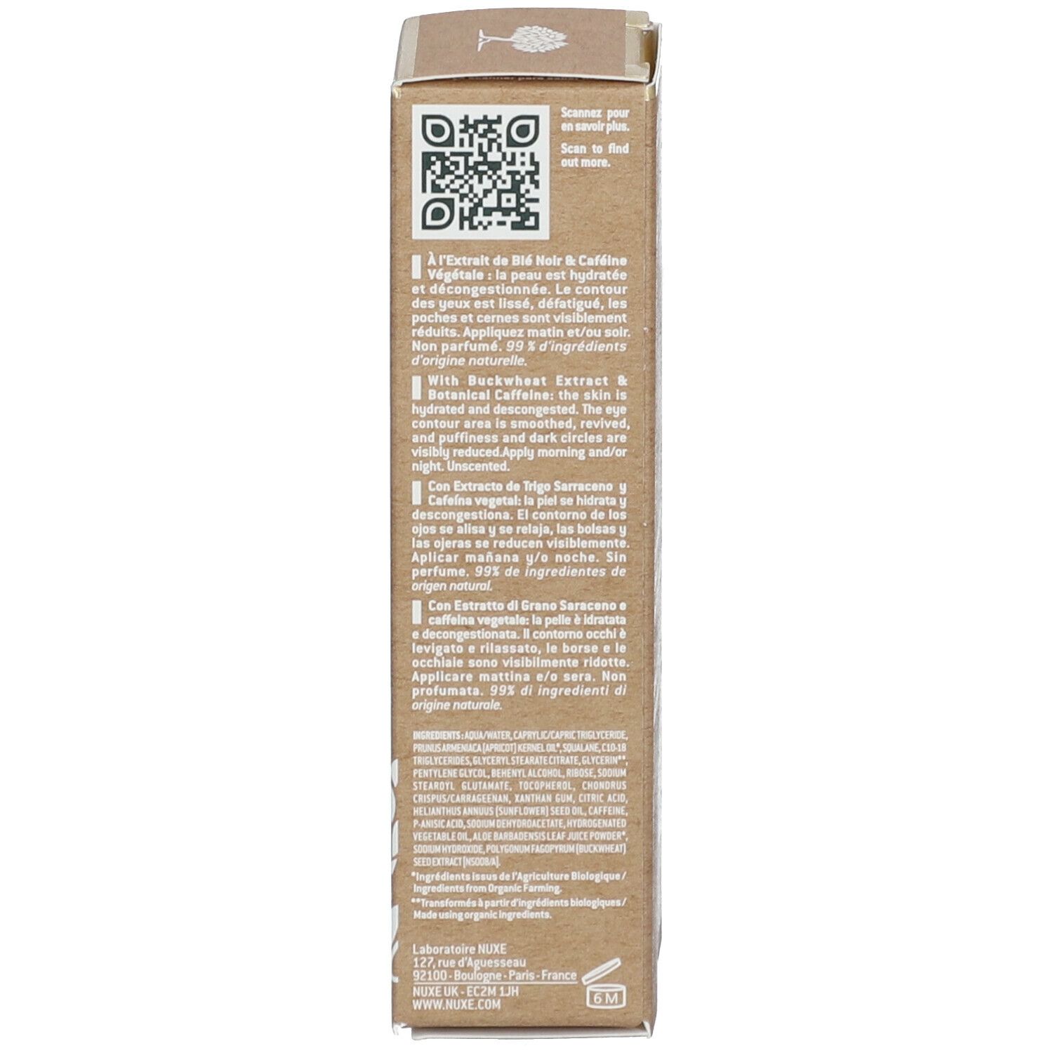 Nuxe Bio Organic Reviving Eye Care Anti-Puffiness