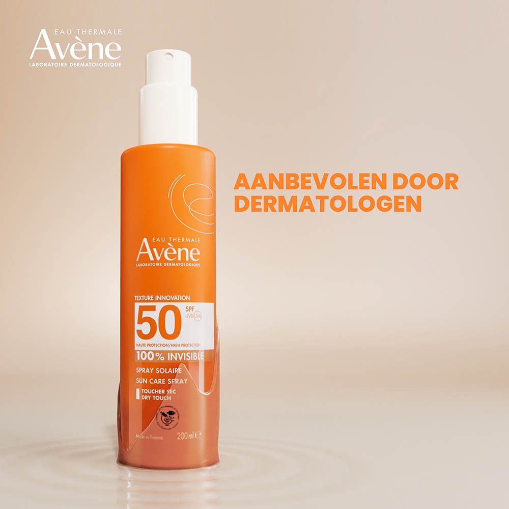 Avene zonnebrandspray met SPF 50, 200ml fles.