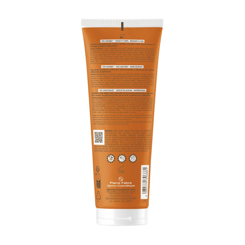Avène Zon 100% invisible zonnemelk SPF50 | Zeer hoge zonnebescherming | Gevoelige huid