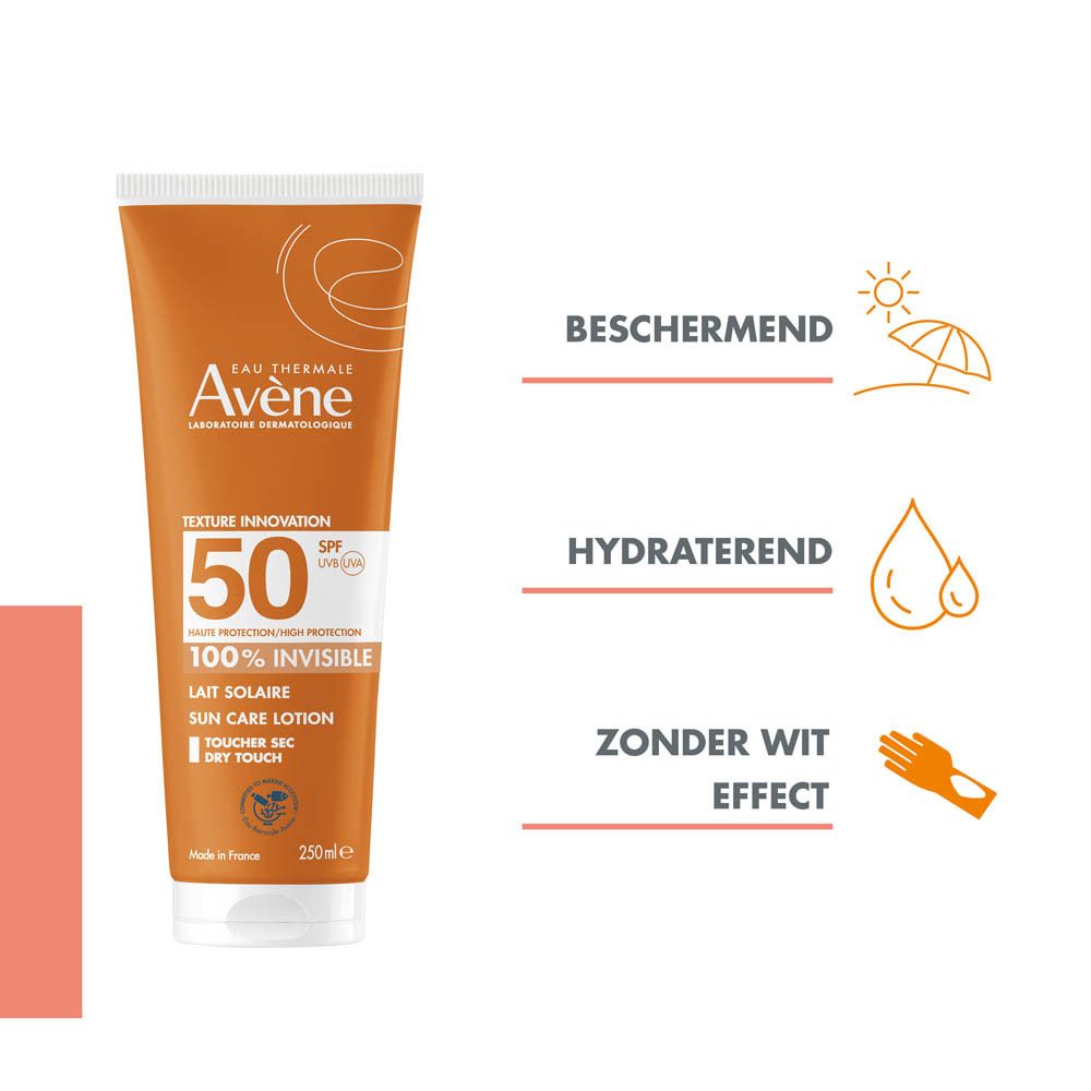 Avène Zon 100% invisible zonnemelk SPF50 | Zeer hoge zonnebescherming | Gevoelige huid