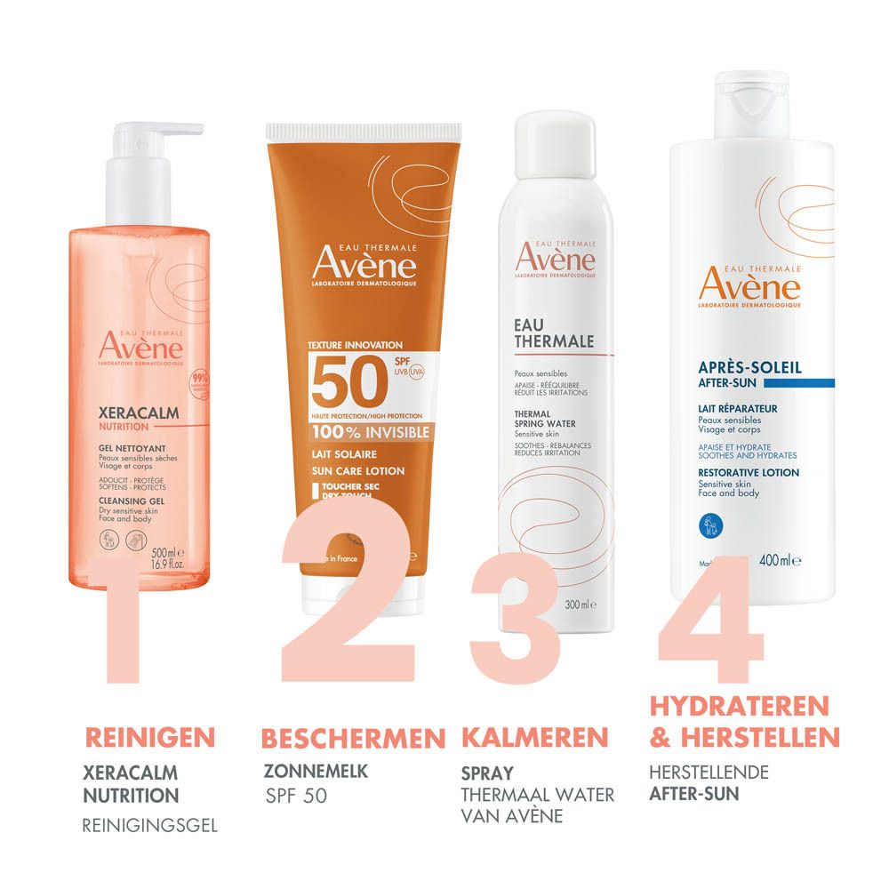 Avène Zon 100% invisible zonnemelk SPF50 | Zeer hoge zonnebescherming | Gevoelige huid