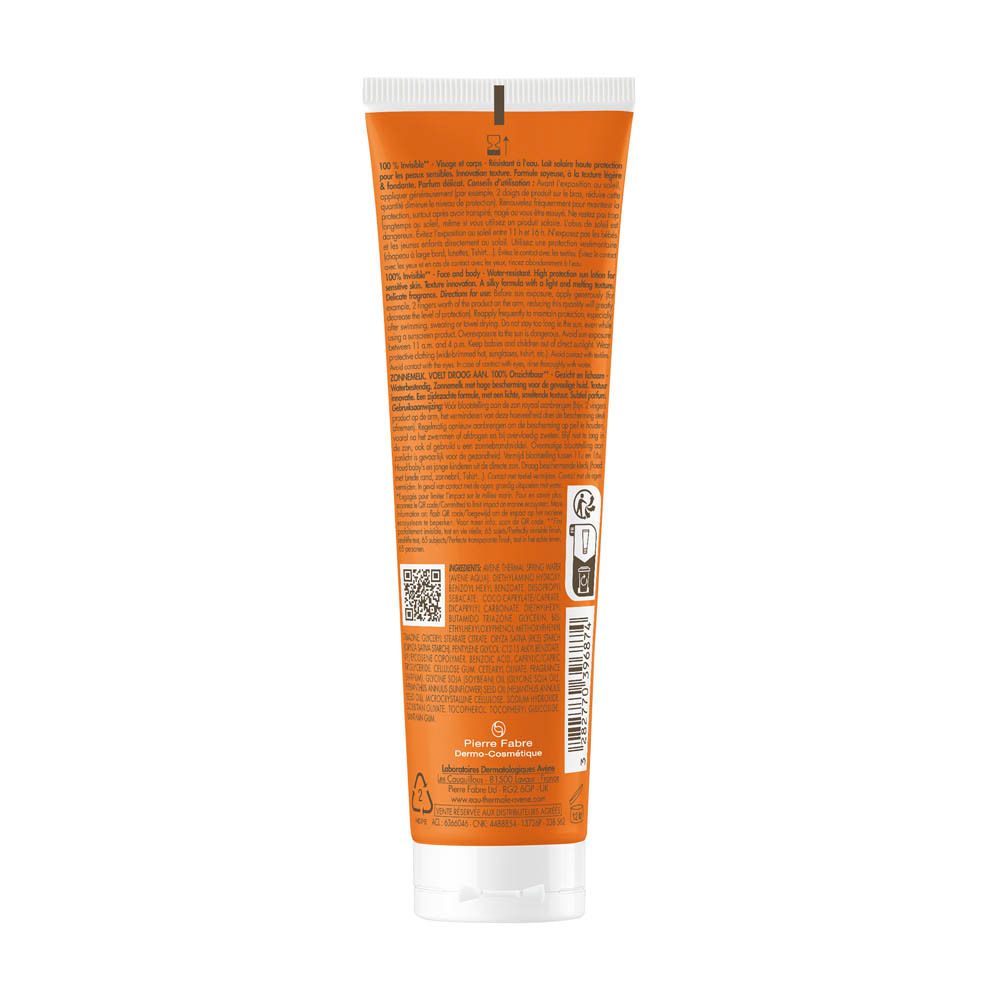 Avène Zon 100% invisible zonnemelk SPF50 | Zeer droge zonnebescherming | Gevoelige huid