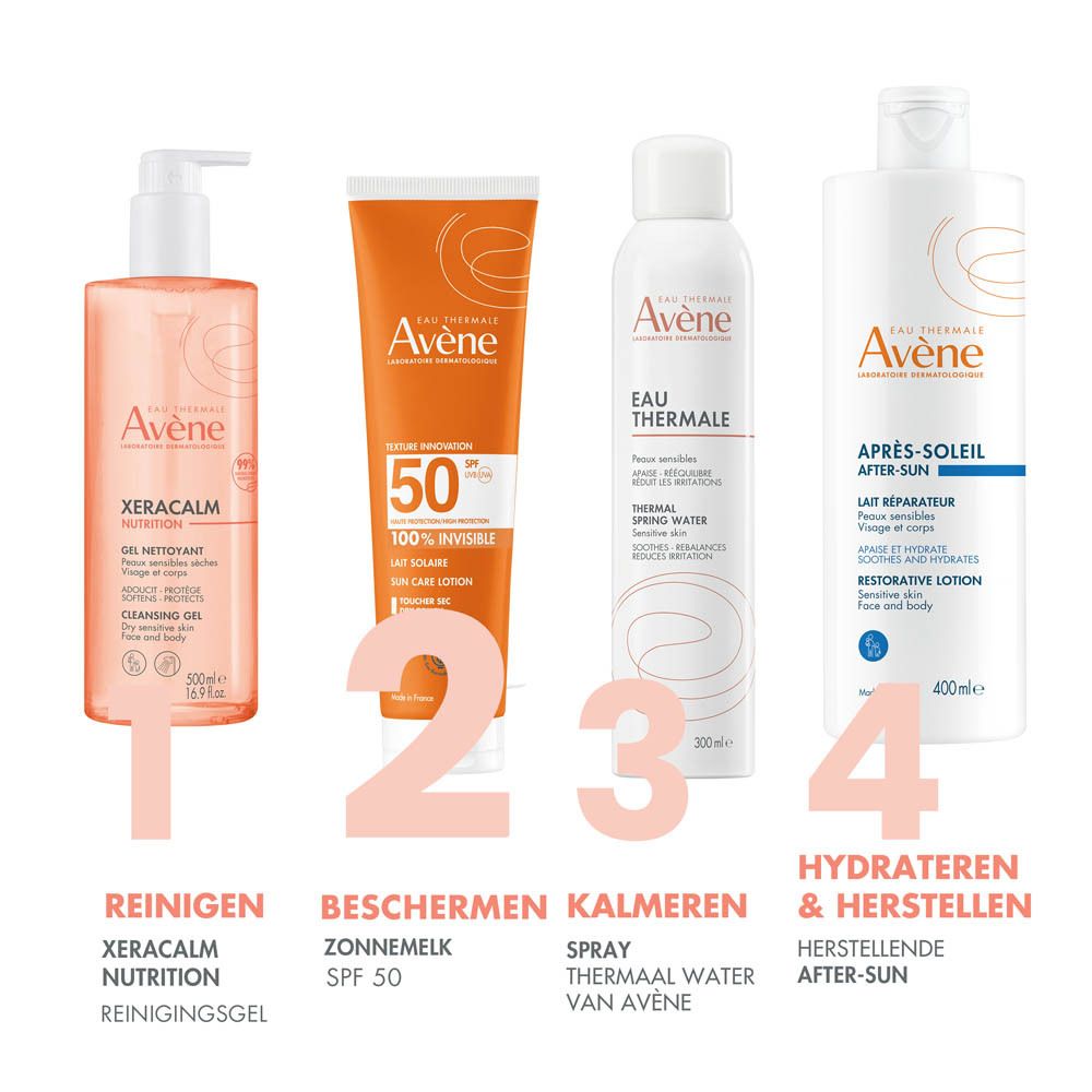 Avène Zon 100% invisible zonnemelk SPF50 | Zeer droge zonnebescherming | Gevoelige huid