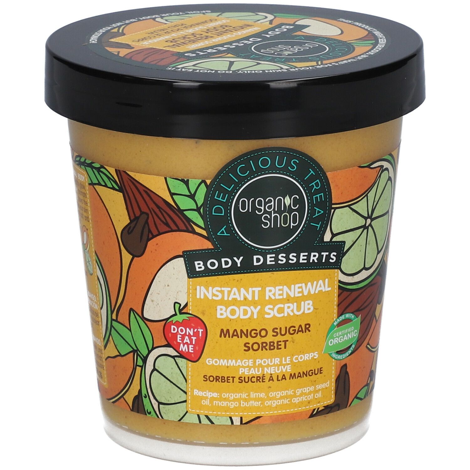 Organic Shop Instant Renewal Body Scrub Body Desserts Mango Sugar Sorbet