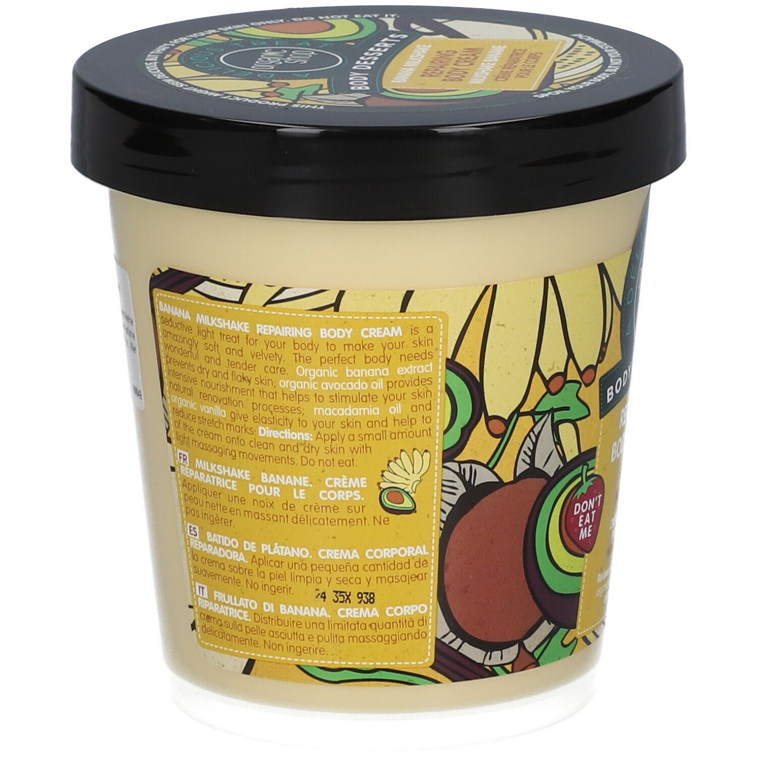 Organic Shop Body Desserts Banana Milkshake Repairing Body Cream