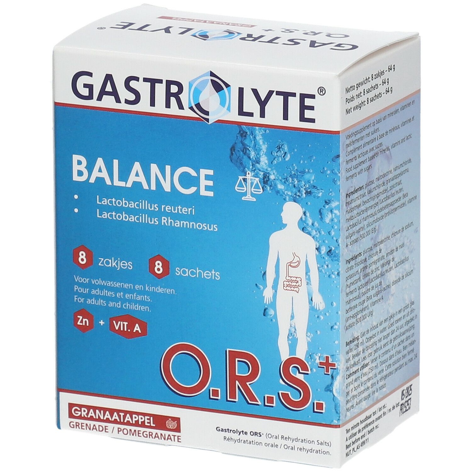 Gastrolyte® O.R.S.+ Balance Grenade 8 sachets