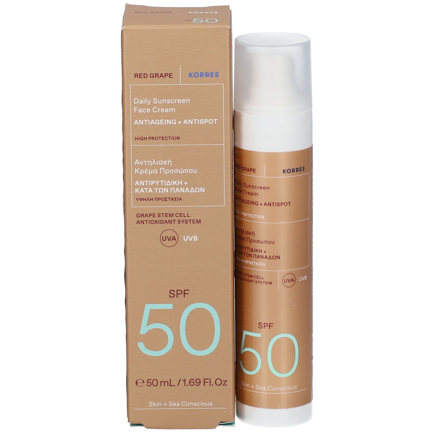 Korres Red Grape Daily Sunscreen Face Cream Anti-Aging + Anti-Spot SPF50