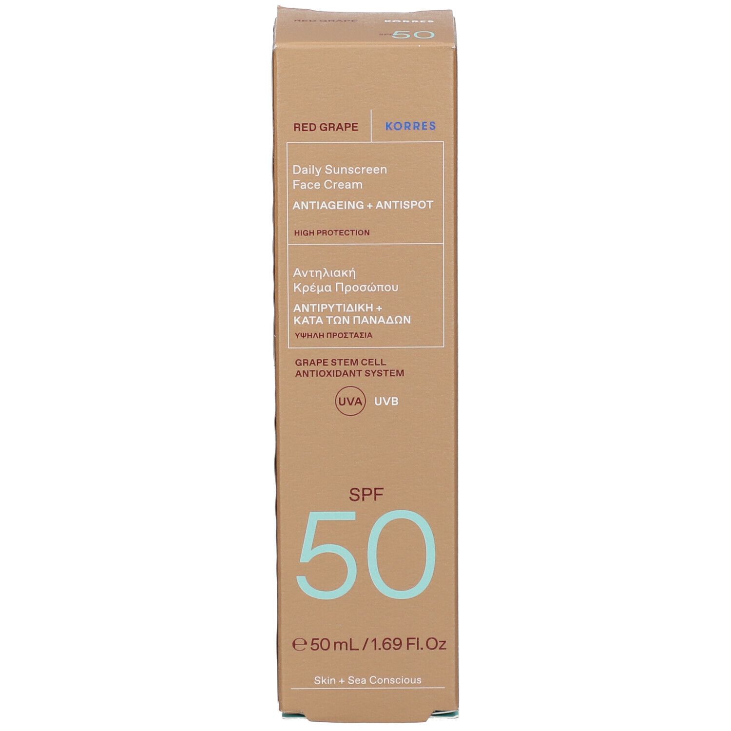 Korres Red Grape Daily Sunscreen Face Cream Anti-Aging + Anti-Spot SPF50
