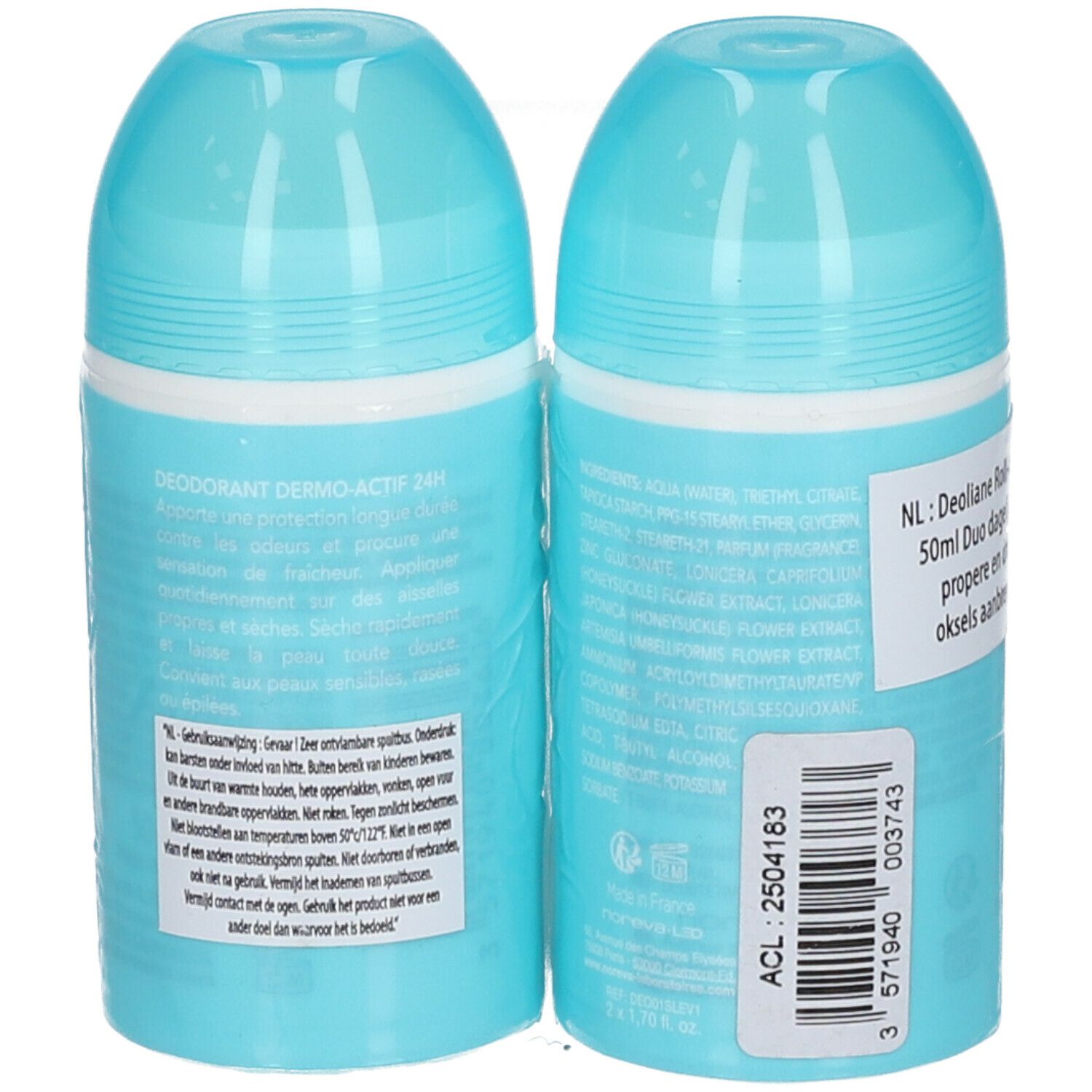 Noreva Deoliane® Dermo-Active 24h Deodorant Roll-On DUO