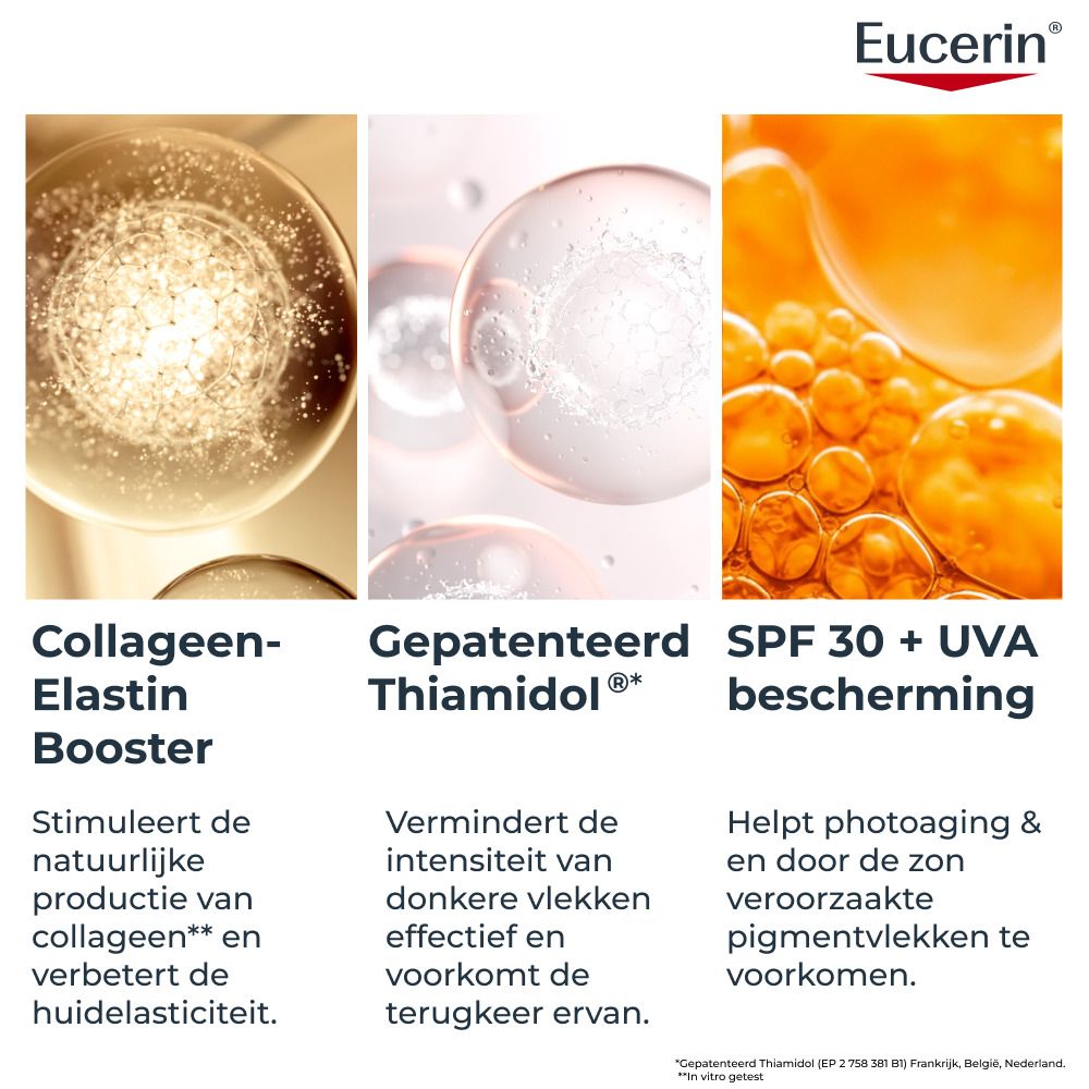Vrouw met Eucerin Hyaluron-Filler + Elasticity Dagcrème SPF 30.
