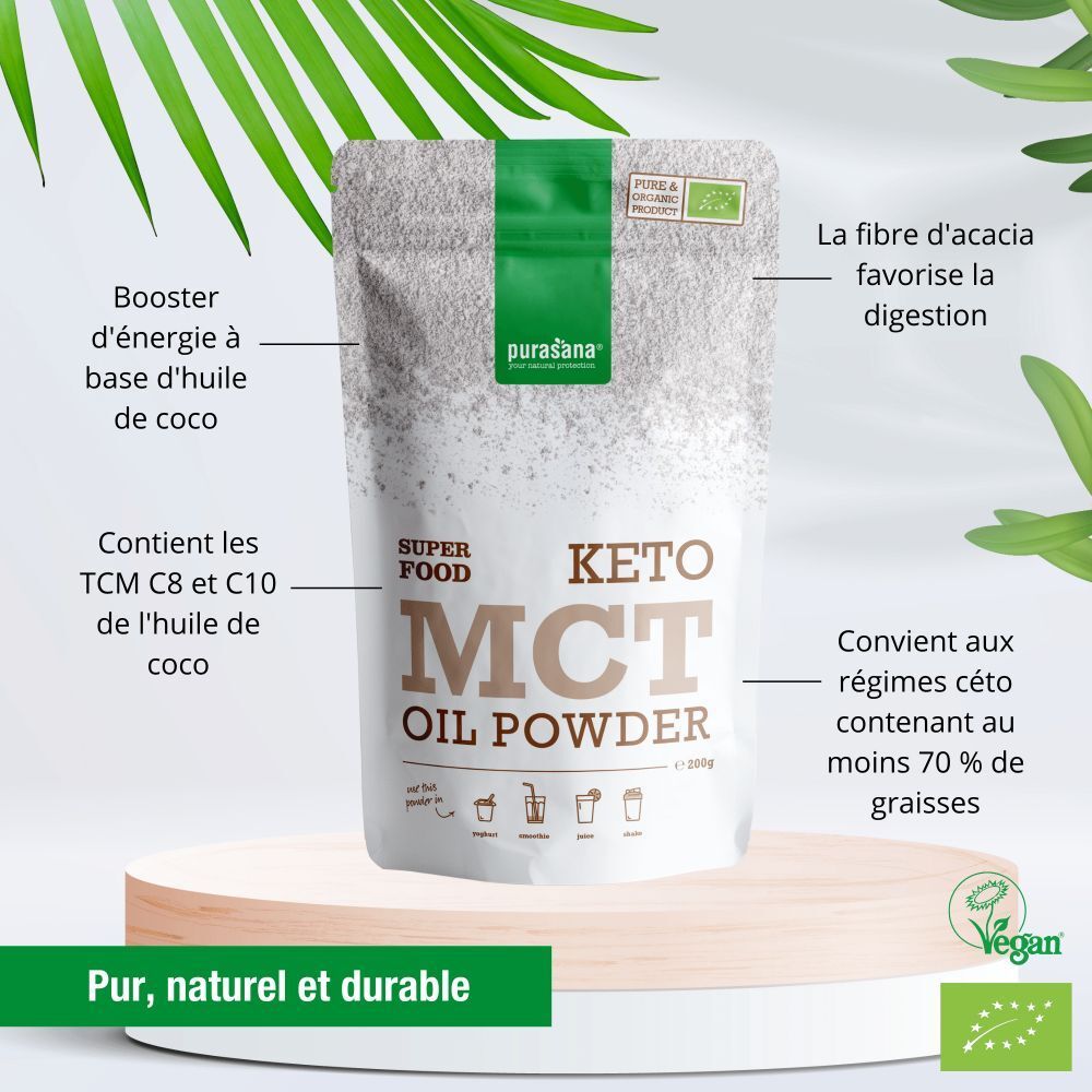 Purasana® Keto Poudre d'Huile MCT Bio