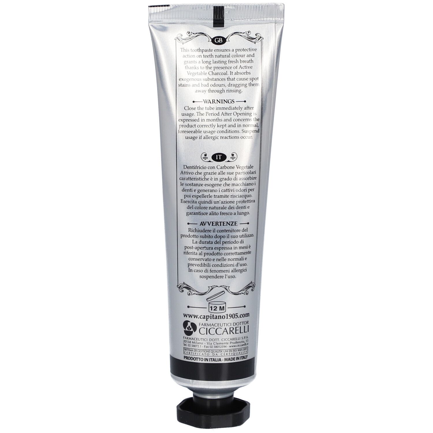 Pasta del Capitano Charcoal Dentifrice