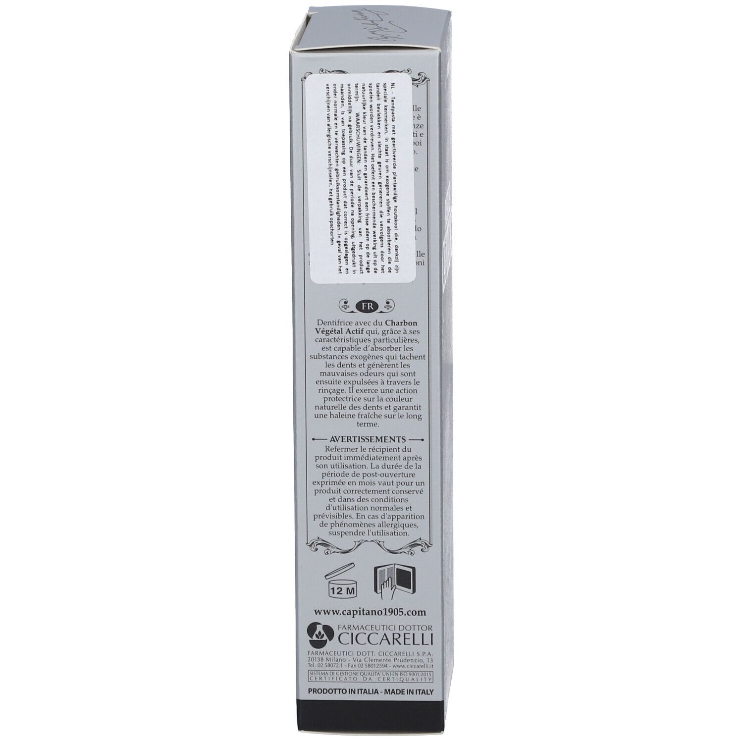 Pasta del Capitano Charcoal Dentifrice