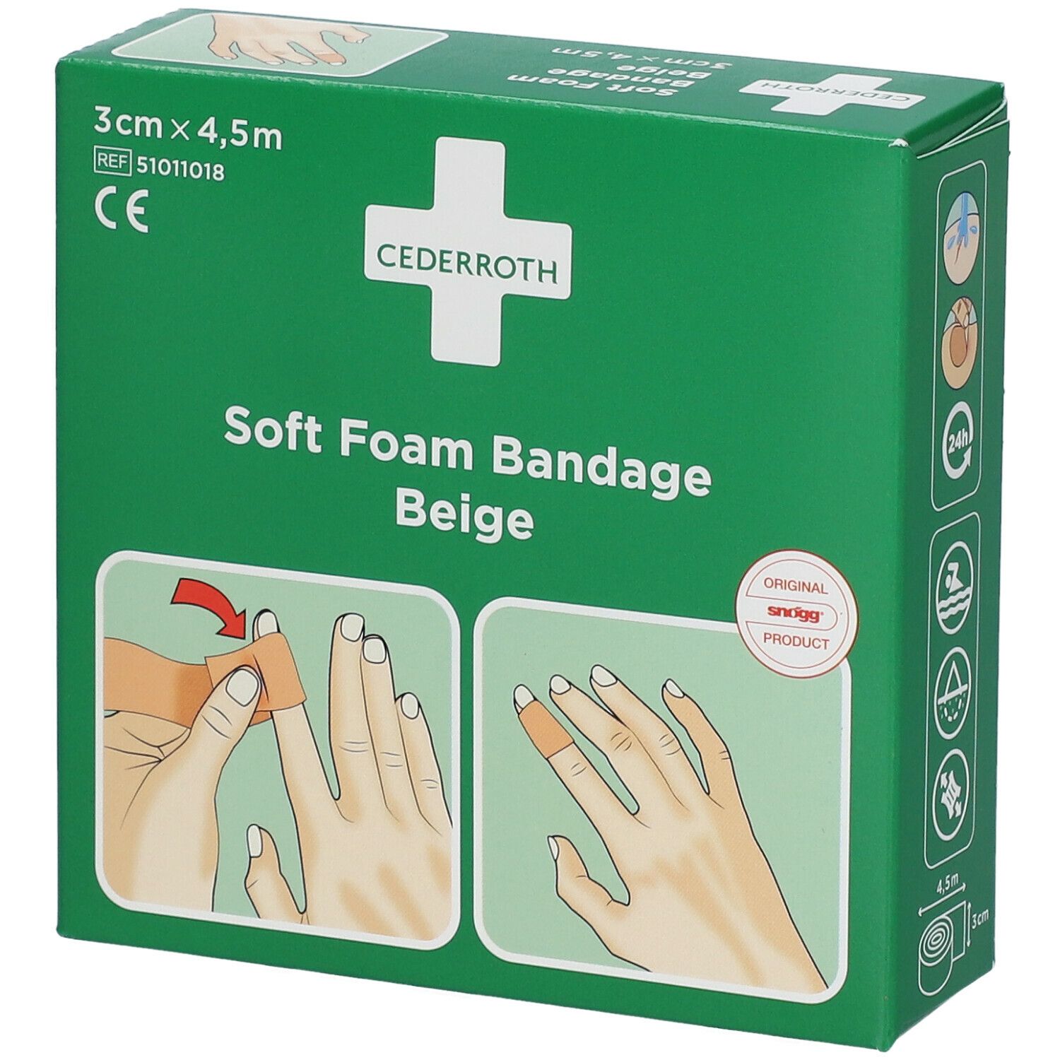 Cederroth Soft Foam Bandage Beige 3 cm x 4,5 m 51011018