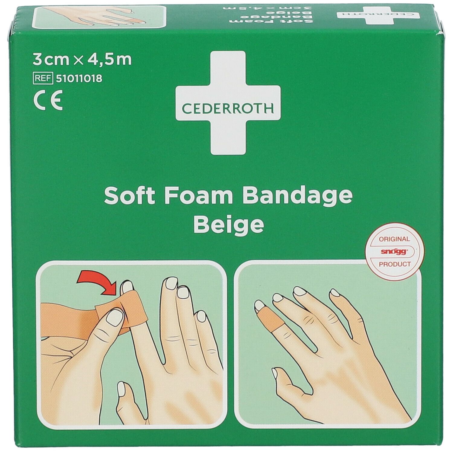 Cederroth Soft Foam Bandage Beige 3 cm x 4,5 m 51011018