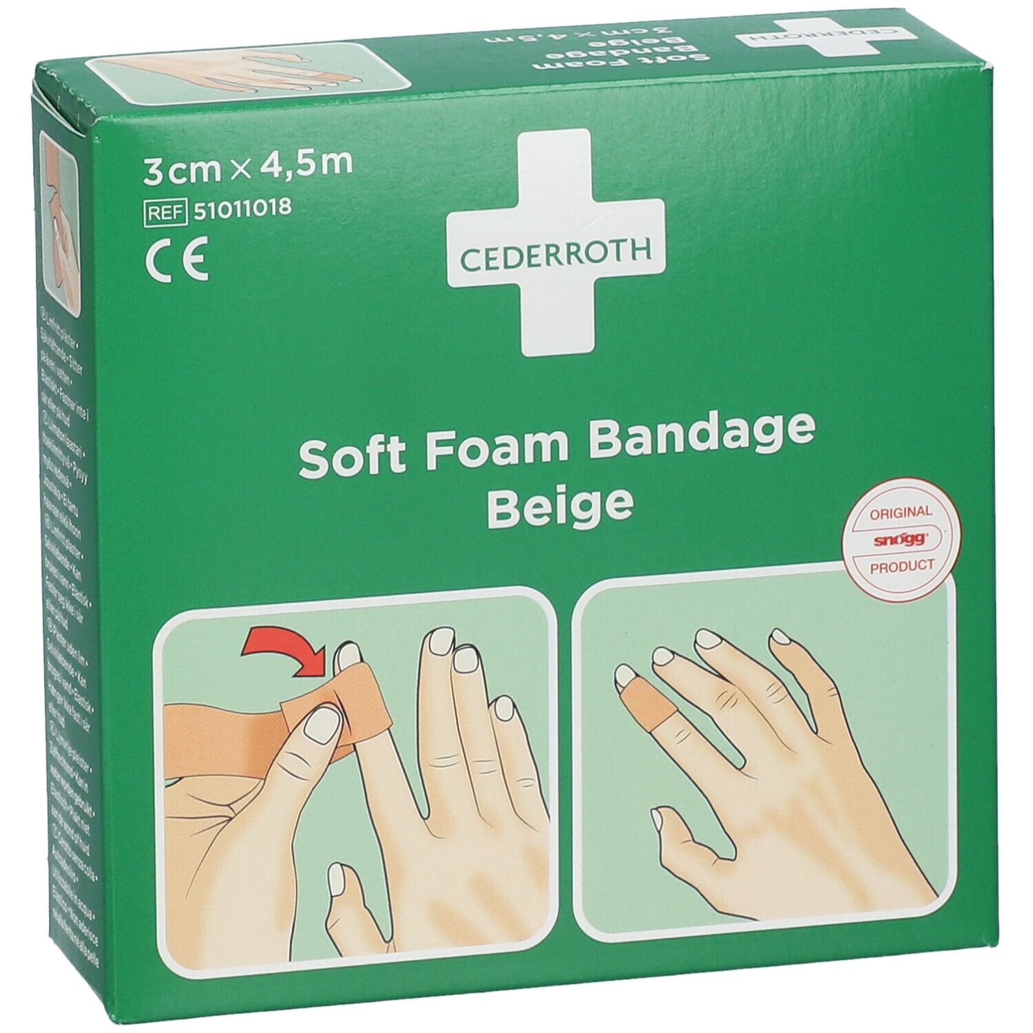 Cederroth Soft Foam Bandage Beige 3 cm x 4,5 m 51011018