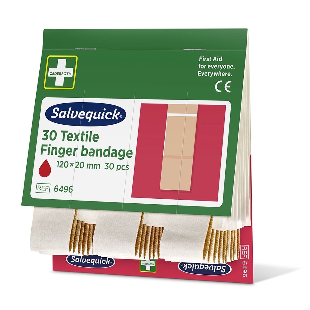 Salvequick Textielpleisters, 30 stuks, 120x20 mm. Stapel pleisters.