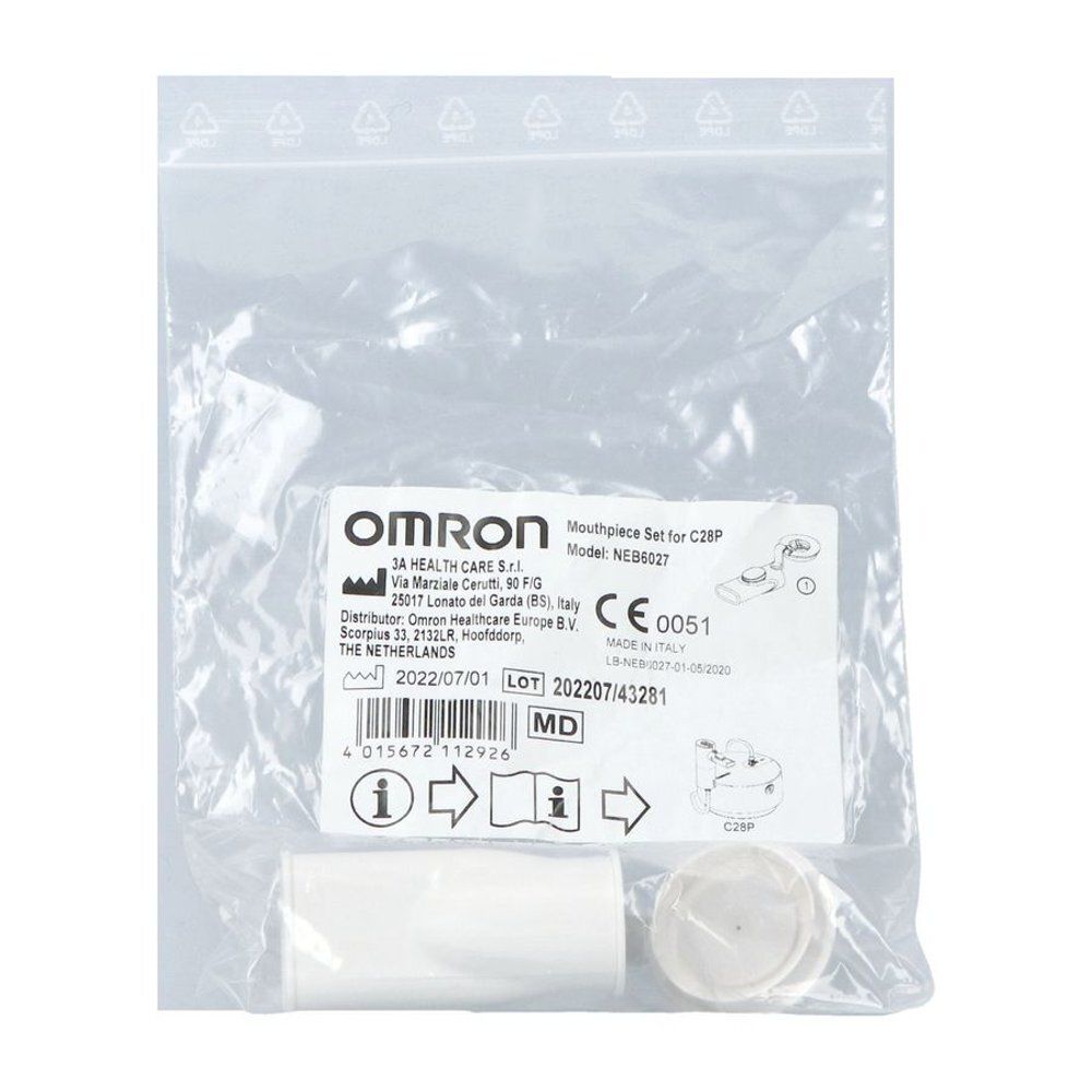 Omron C28p Embout Buccal. Ensemble d'embouts buccaux dans un emballage plastique. Comprend un embout buccal et des accessoires. Marque Omron.
