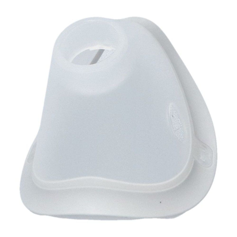 Partie masque Omron C28P blanche. Avec bords arrondis et ouverture. Pour couvrir le visage.