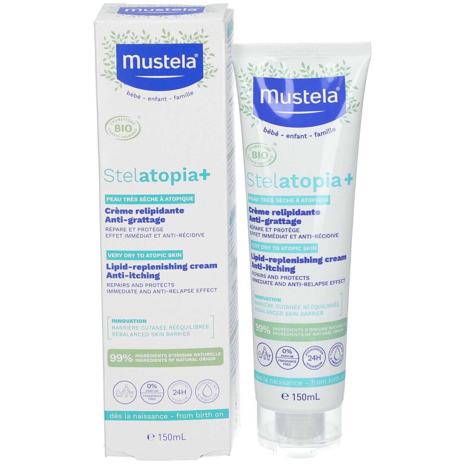 Mustela Stelatopia+ Herstellende Anti-Jeuk Crème Zeer Droge tot Atopische Huid Bio