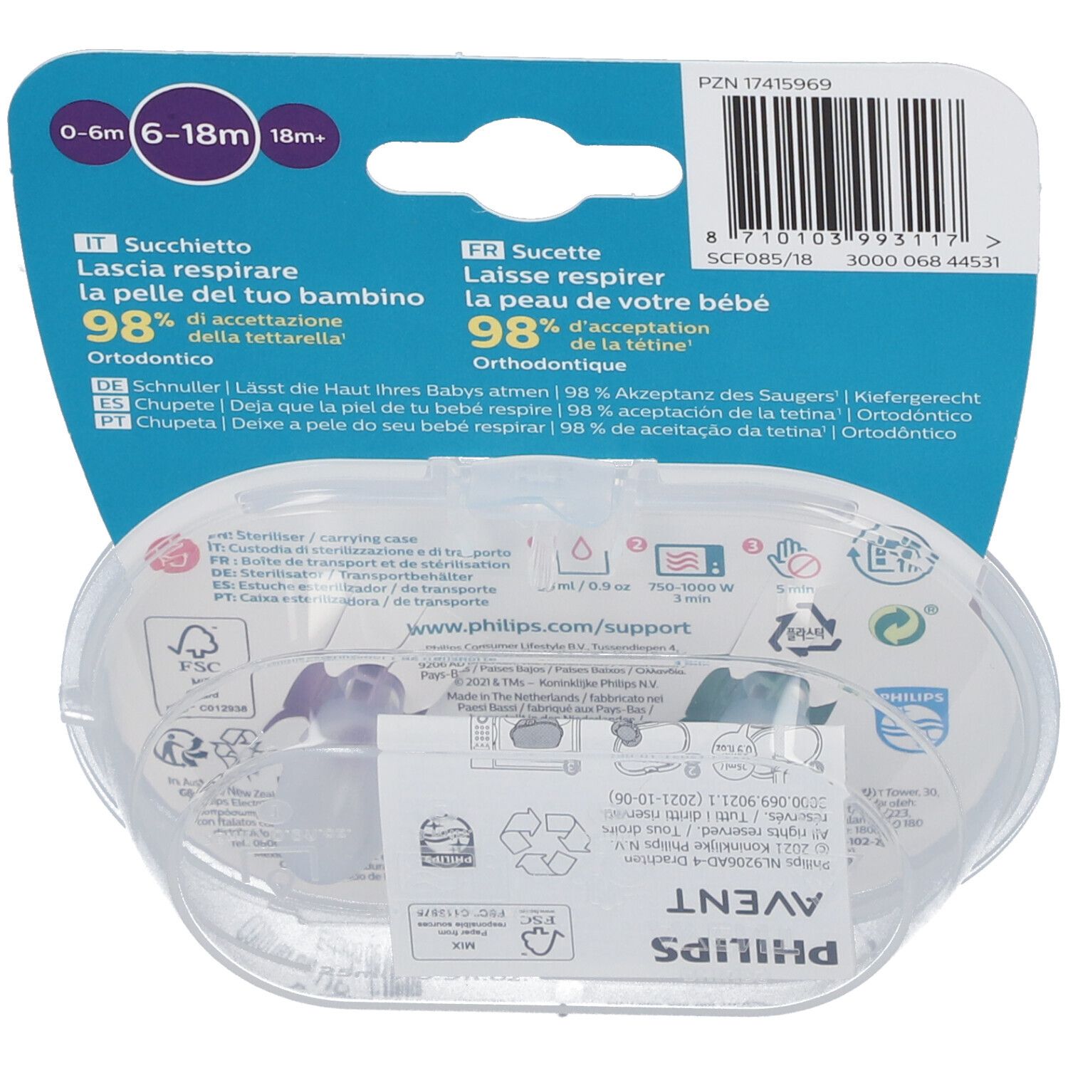 Philips Avent Ultra Air Sucette 6-18 Mois